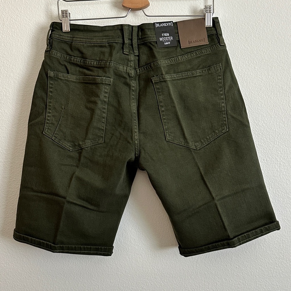 Blank NYC Olive Green Men’s Denim Wooster Slim Fit Shorts Size 31 - Picture 2 of 10